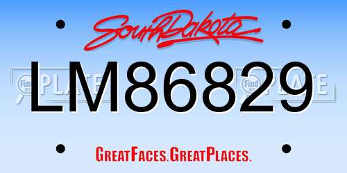 LM86829 South Dakota License Plate