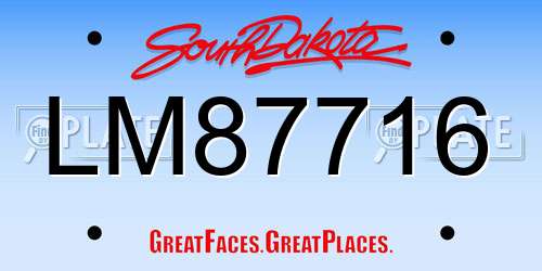 LM87716 South Dakota License Plate