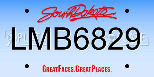 LMB6829 South Dakota License Plate