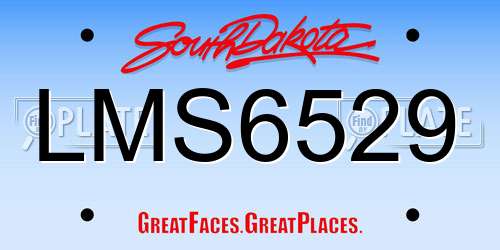 LMS6529 South Dakota License Plate
