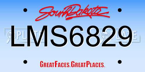 LMS6829 South Dakota License Plate