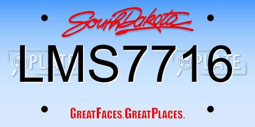 LMS7716 South Dakota License Plate