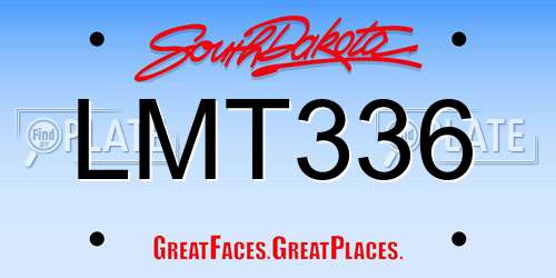 LMT336 South Dakota License Plate