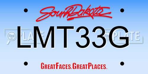 LMT33G South Dakota License Plate