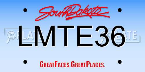 LMTE36 South Dakota License Plate