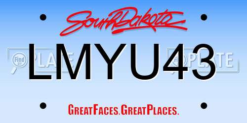 LMYU43 South Dakota License Plate