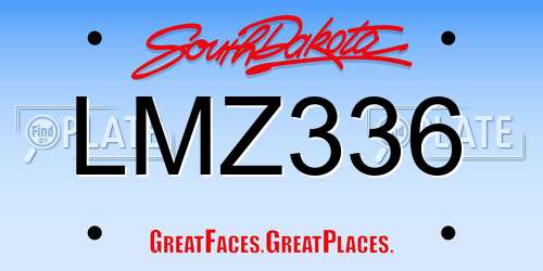 LMZ336 South Dakota License Plate