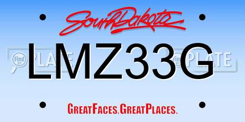 LMZ33G South Dakota License Plate