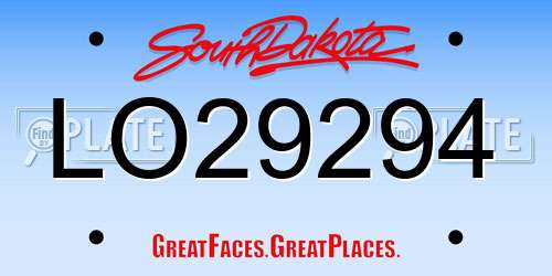 LO29294 South Dakota License Plate