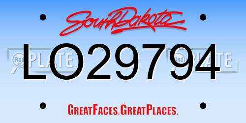 LO29794 South Dakota License Plate