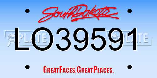 LO39591 South Dakota License Plate