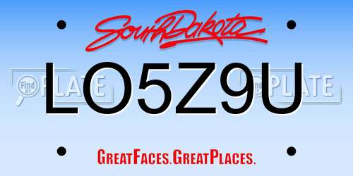 LO5Z9U South Dakota License Plate