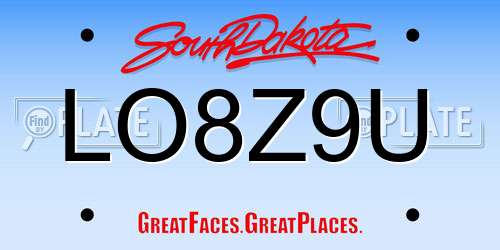 LO8Z9U South Dakota License Plate