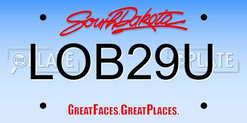 LOB29U South Dakota License Plate