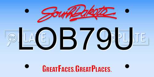 LOB79U South Dakota License Plate