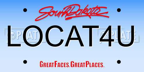 LOCAT4U South Dakota License Plate