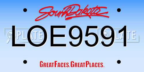 LOE9591 South Dakota License Plate