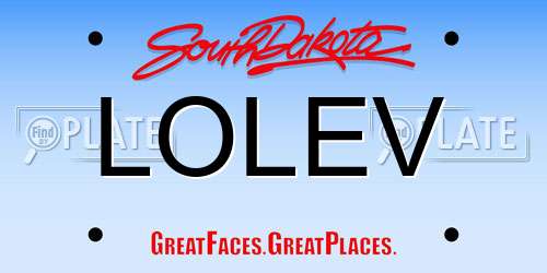 LOLEV South Dakota License Plate