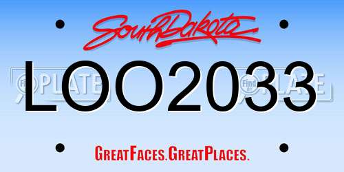 LOO2033 South Dakota License Plate