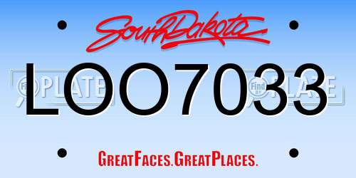 LOO7033 South Dakota License Plate