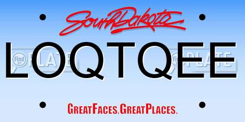 LOQTQEE South Dakota License Plate