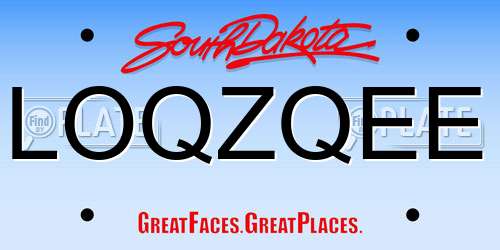 LOQZQEE South Dakota License Plate