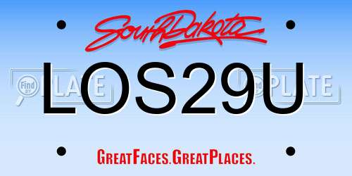 LOS29U South Dakota License Plate