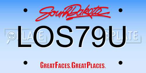 LOS79U South Dakota License Plate