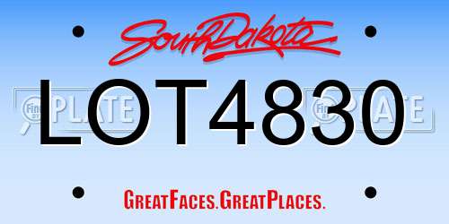 LOT4830 South Dakota License Plate