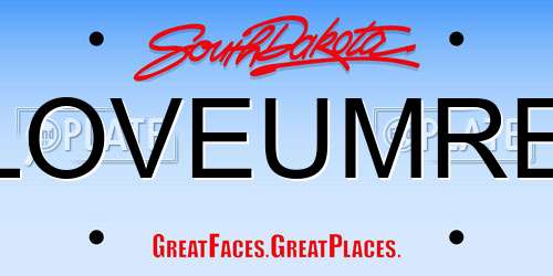 LOVEUMRE South Dakota License Plate