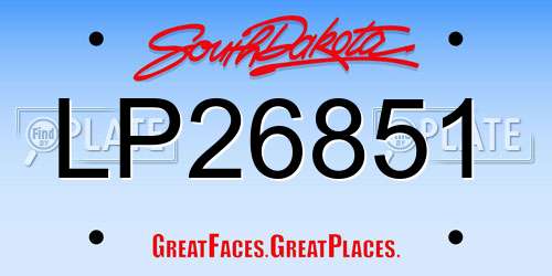 LP26851 South Dakota License Plate