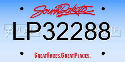 LP32288 South Dakota License Plate