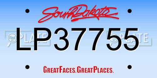 LP37755 South Dakota License Plate
