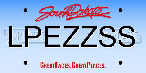 LPEZZSS South Dakota License Plate