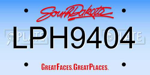 LPH9404 South Dakota License Plate