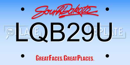 LQB29U South Dakota License Plate