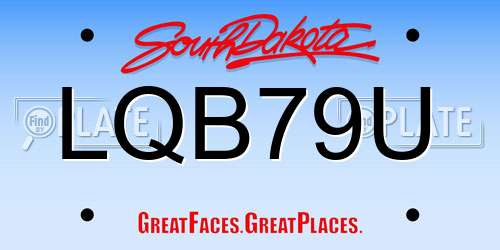 LQB79U South Dakota License Plate