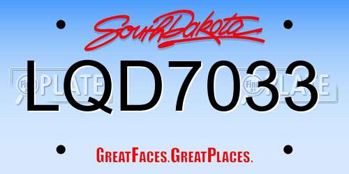 LQD7033 South Dakota License Plate
