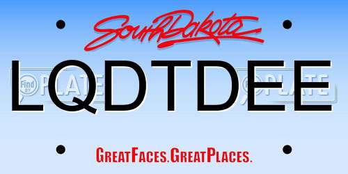 LQDTDEE South Dakota License Plate