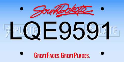 LQE9591 South Dakota License Plate
