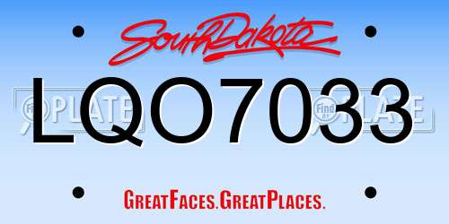 LQO7033 South Dakota License Plate