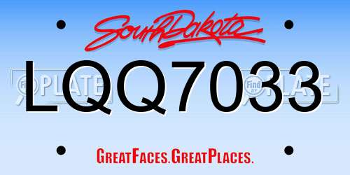 LQQ7033 South Dakota License Plate