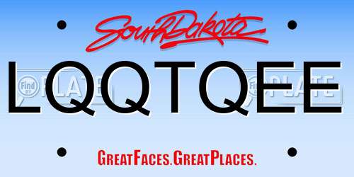 LQQTQEE South Dakota License Plate