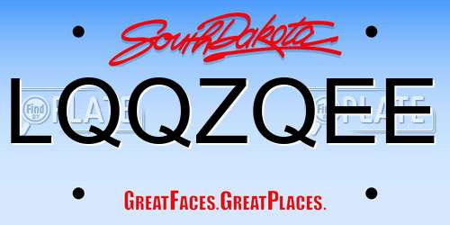 LQQZQEE South Dakota License Plate