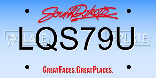LQS79U South Dakota License Plate