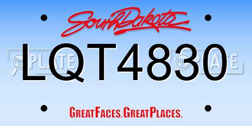 LQT4830 South Dakota License Plate