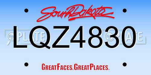LQZ4830 South Dakota License Plate