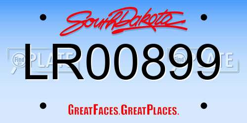LR00899 South Dakota License Plate