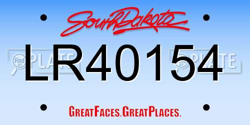 LR40154 South Dakota License Plate