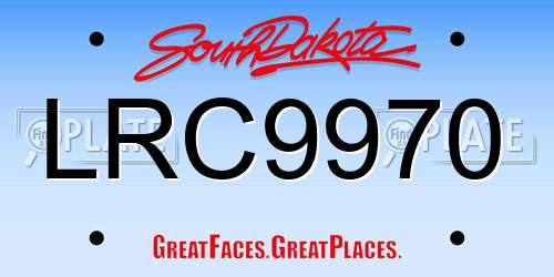 LRC9970 South Dakota License Plate